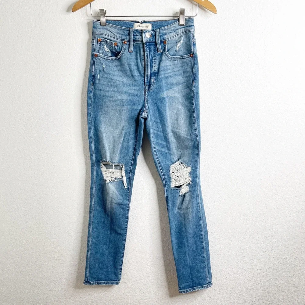 Madewell The Perfect Vintage Jean High‎ Rise Distressed Tapered Light Wash 23